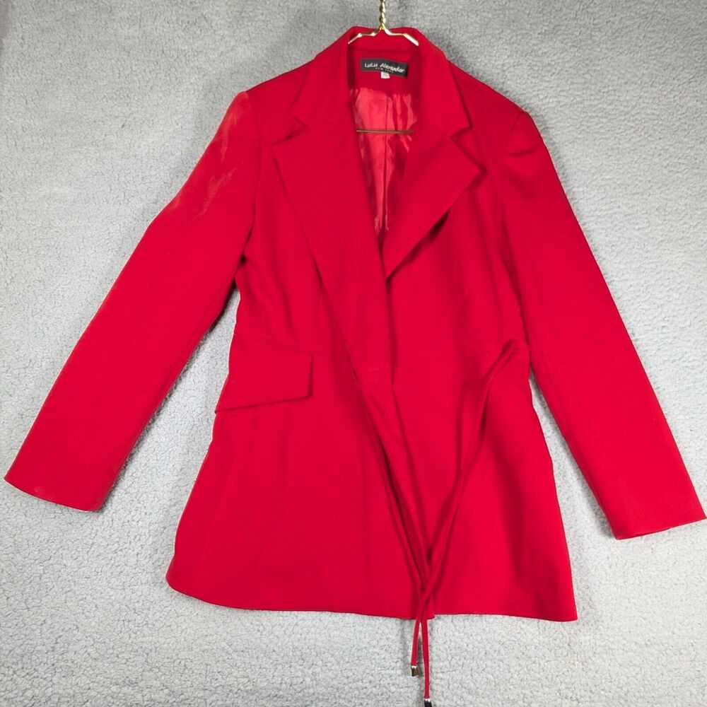 Lulu Alexander Blazer Wommens Size 10 Red Long Sleeve Front Tie Blazer